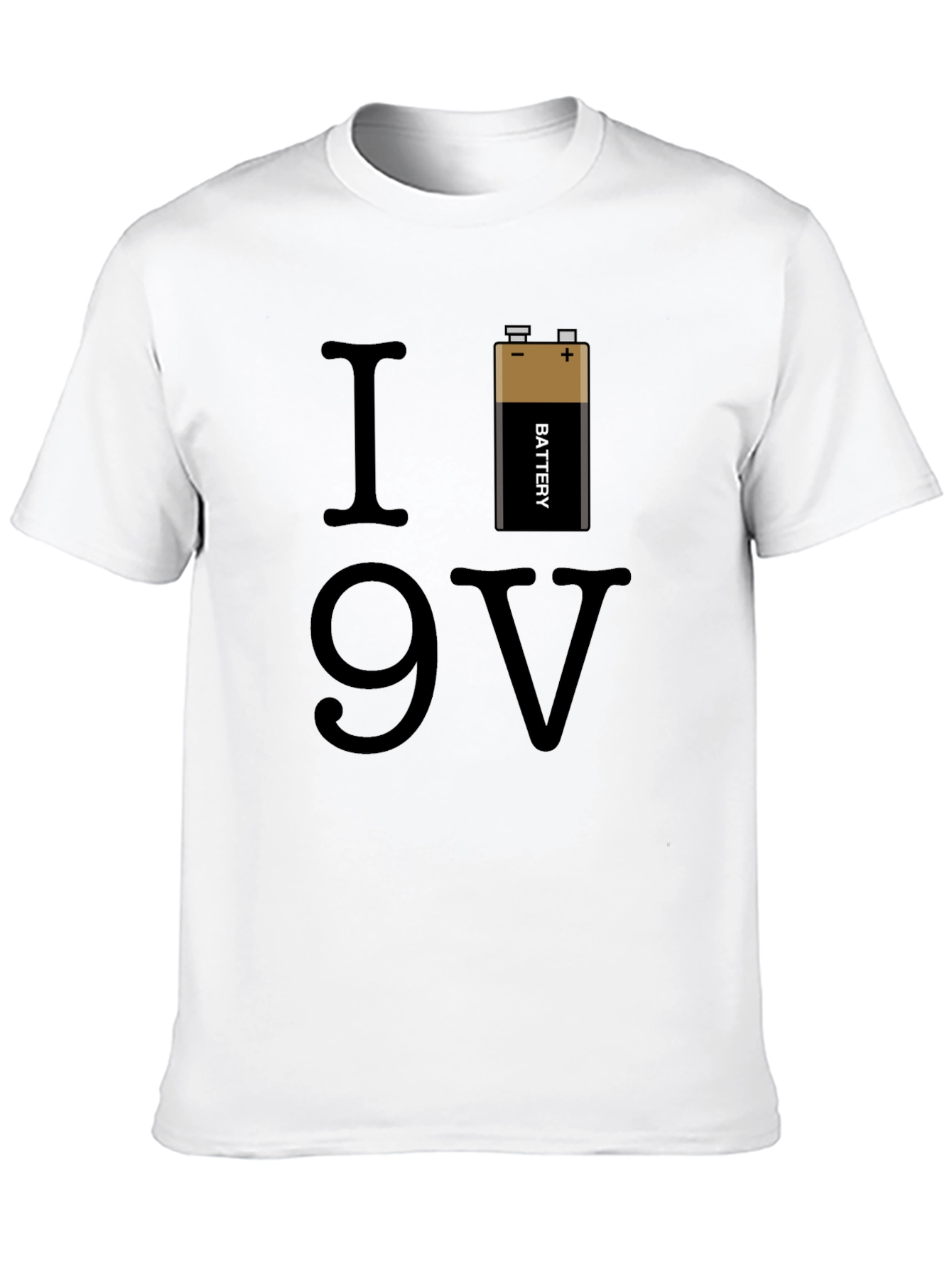 I Love 9V Battery Graphic T-Shirt