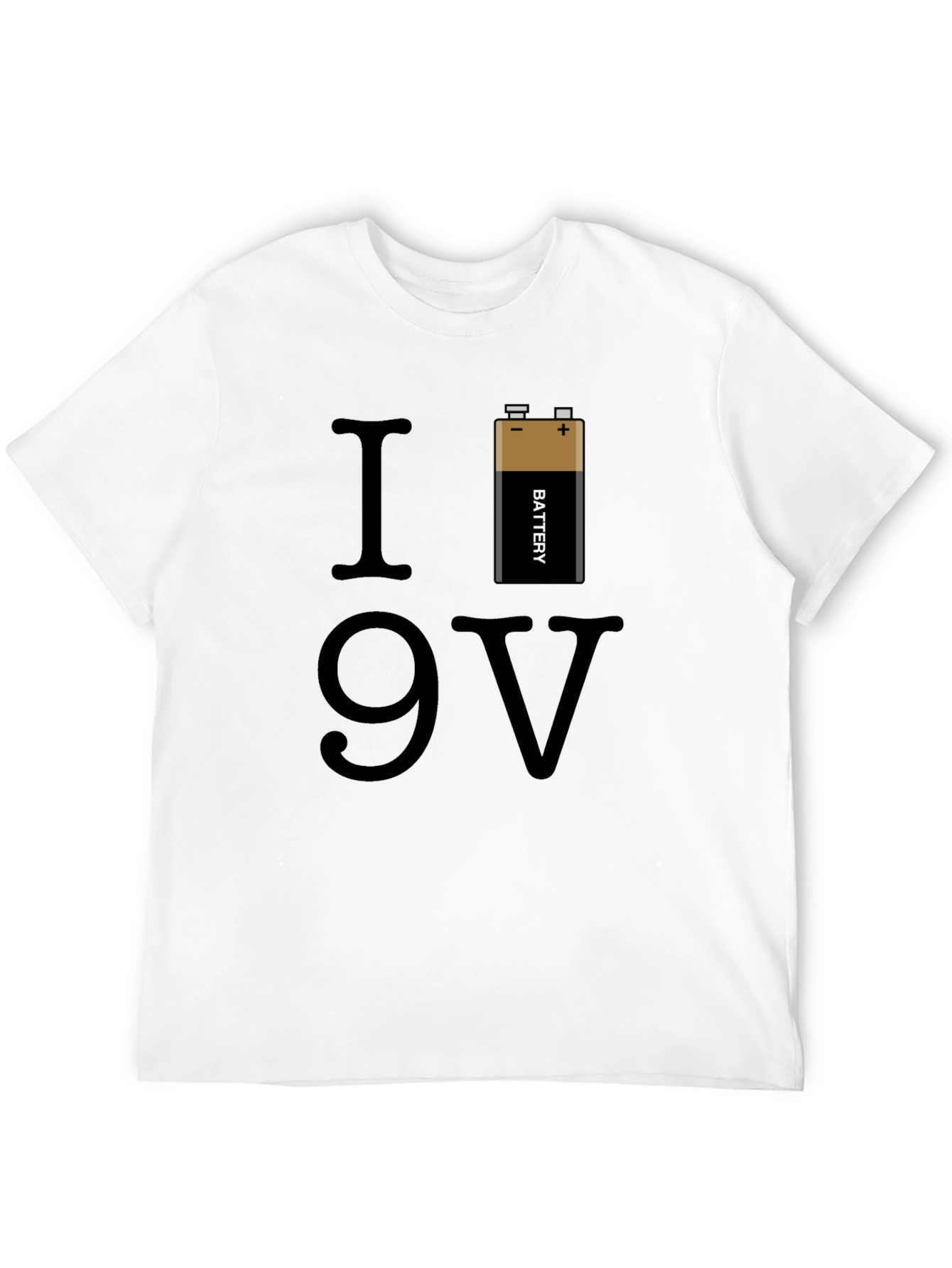 I Love 9V Battery Graphic T-Shirt