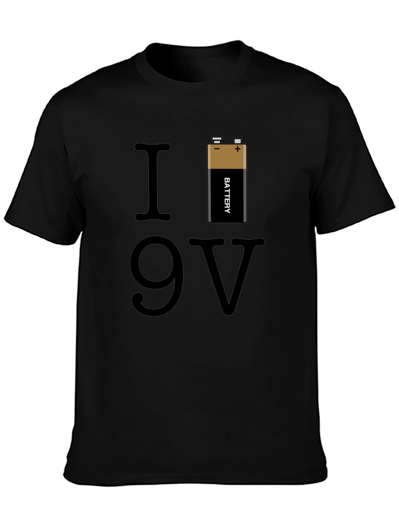 I Love 9V Battery Graphic T-Shirt