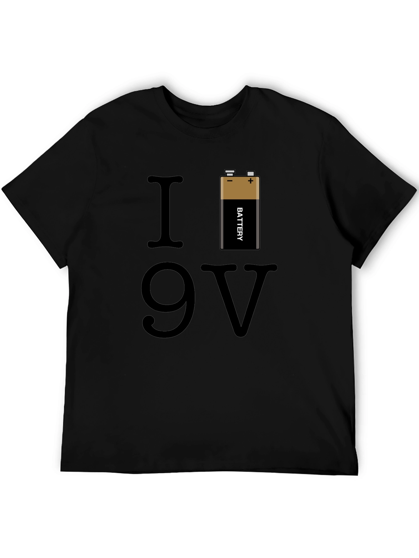 I Love 9V Battery Graphic T-Shirt