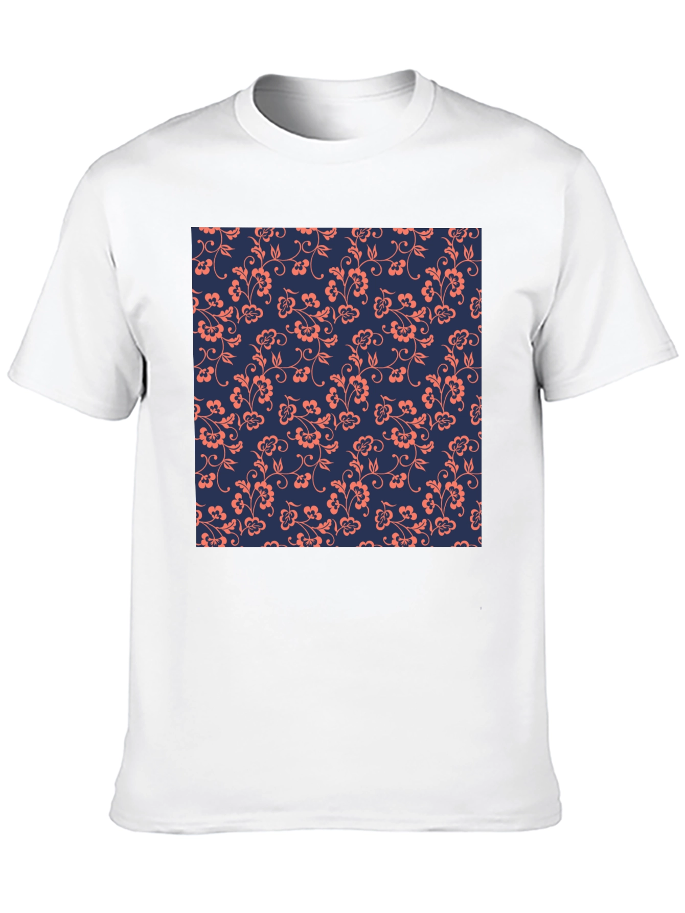 Floral Pattern Black T-Shirt