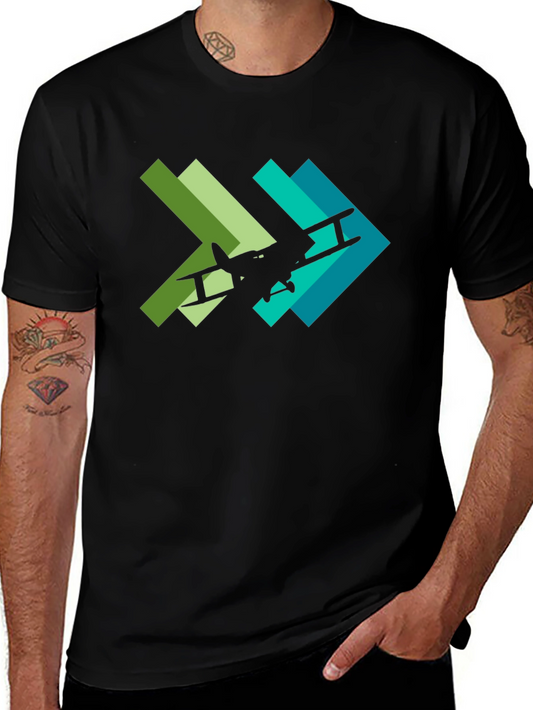 Biplane Arrow Graphic Tee - Aviation Style