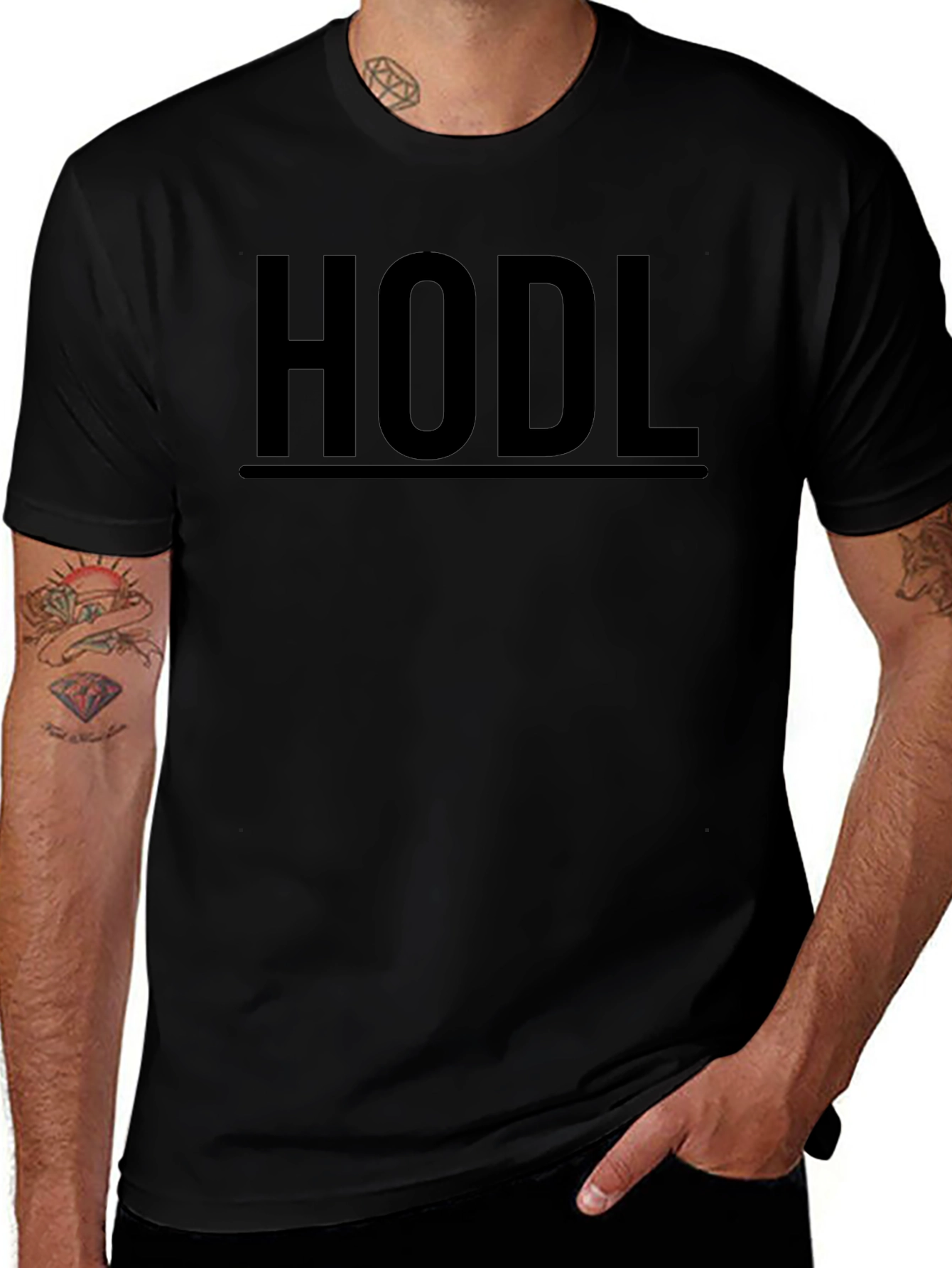 HODL Black Graphic Tee - Crypto Investor Shirt