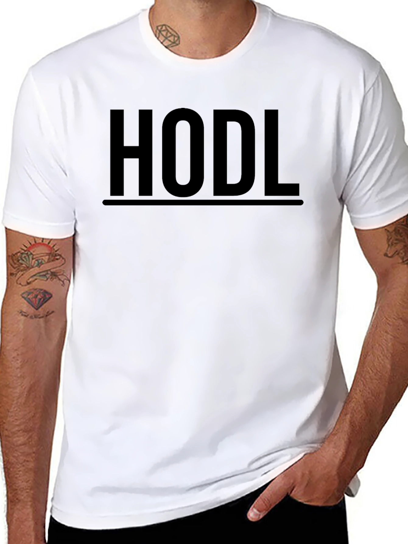 HODL Black Graphic Tee - Crypto Investor Shirt