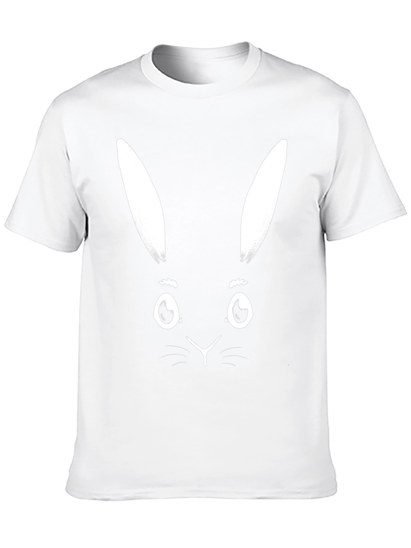 Black T-Shirt with White Bunny Face Graphic