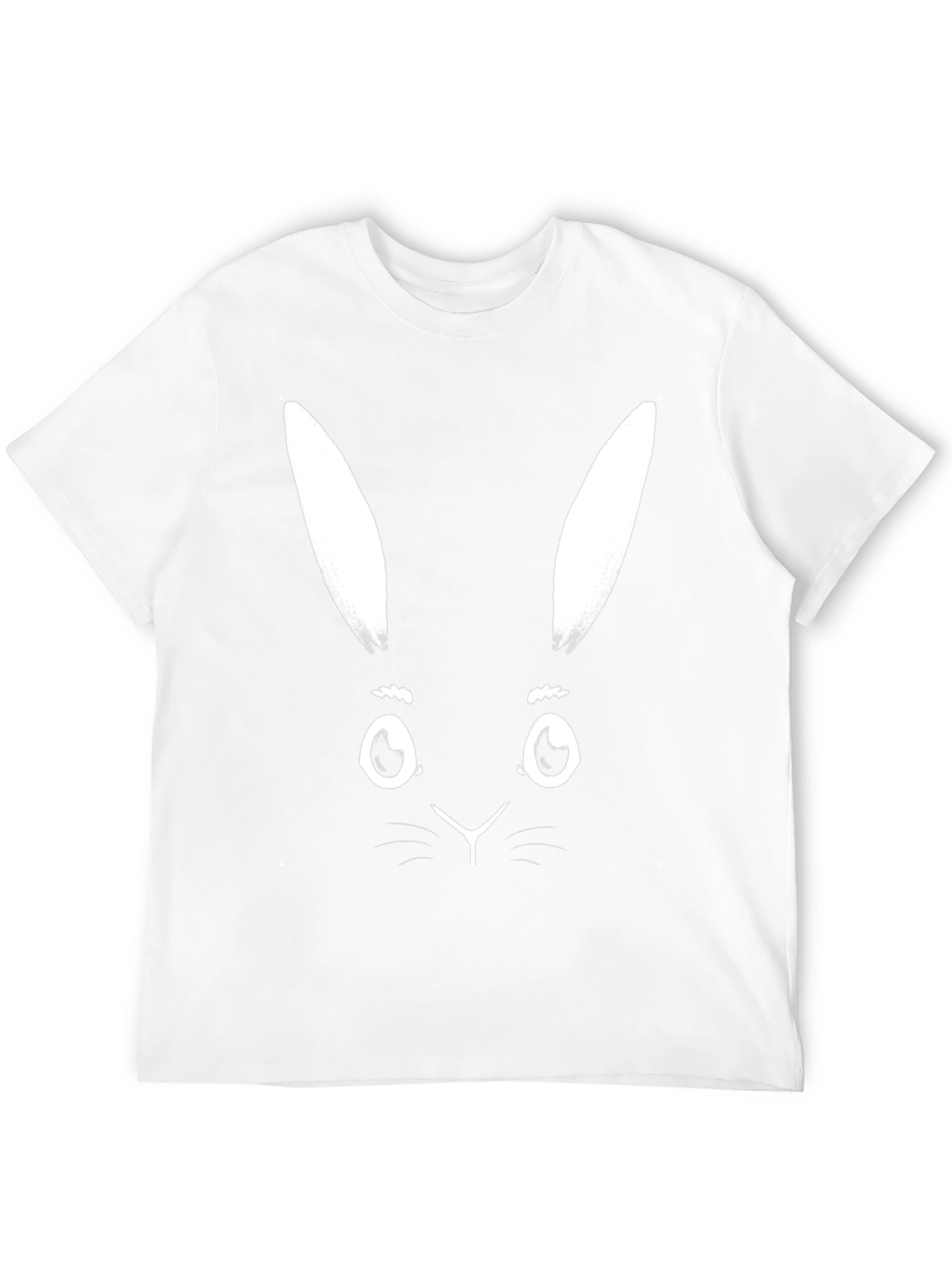 Black T-Shirt with White Bunny Face Graphic
