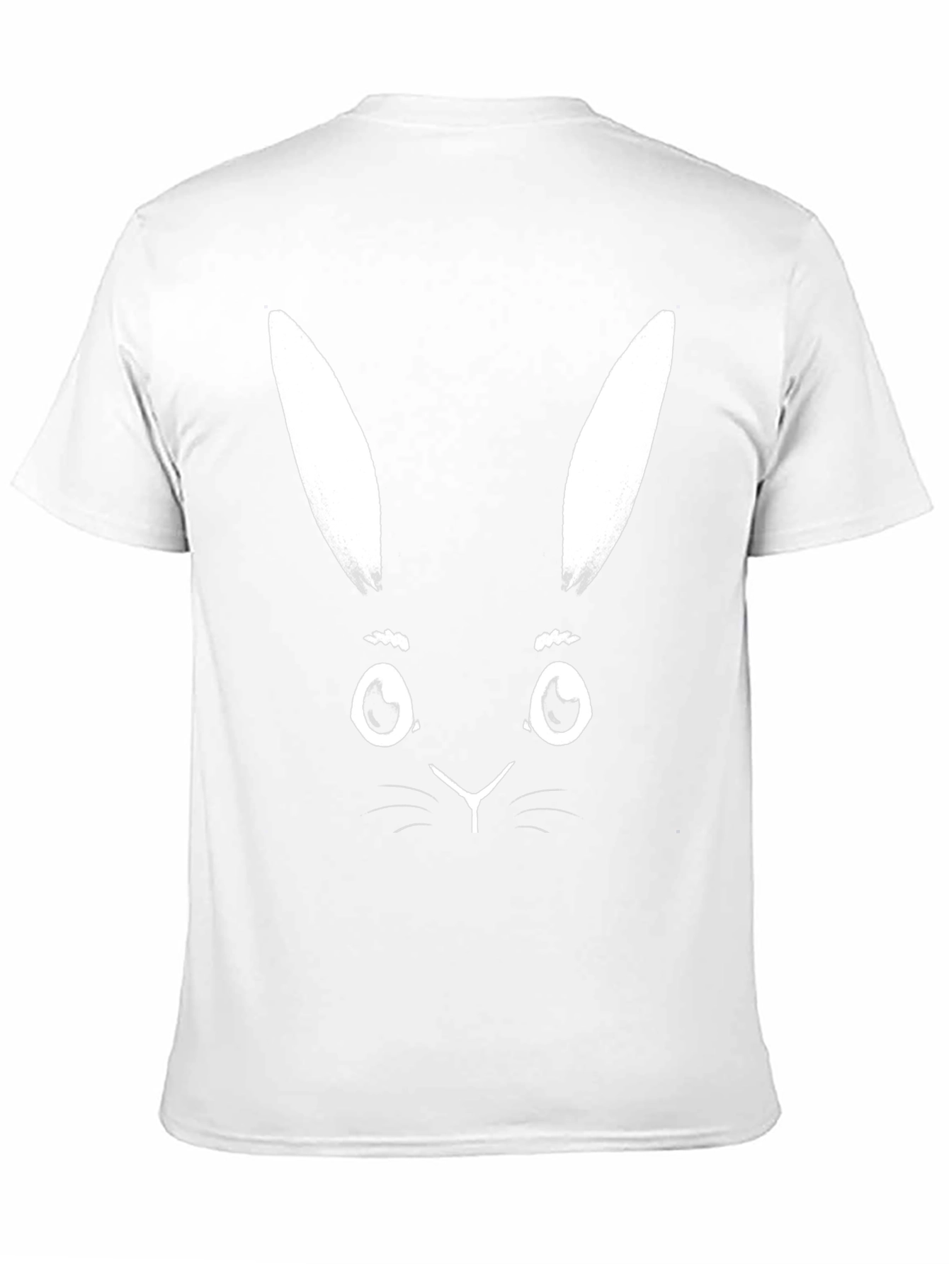 Black T-Shirt with White Bunny Face Graphic