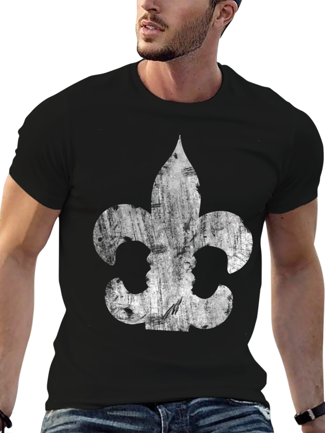 Fleur-de-Lis Graphic Print Mens T-Shirt