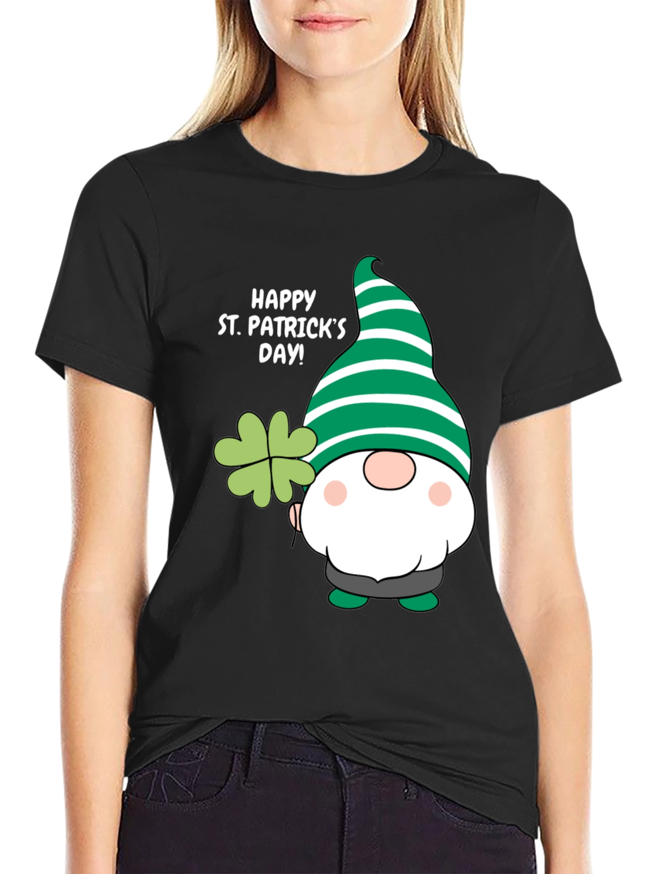 St. Patricks Day Gnome T-Shirt - Lucky Clover Design