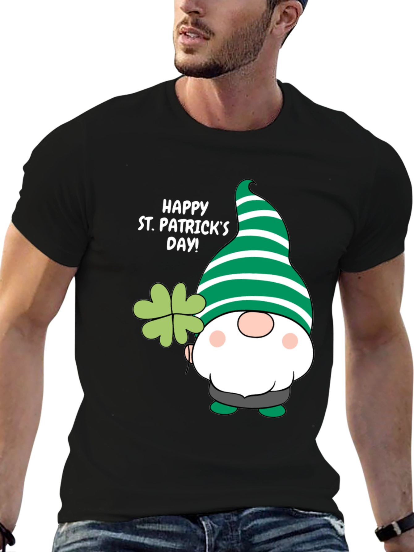 St. Patricks Day Gnome T-Shirt - Lucky Clover Design