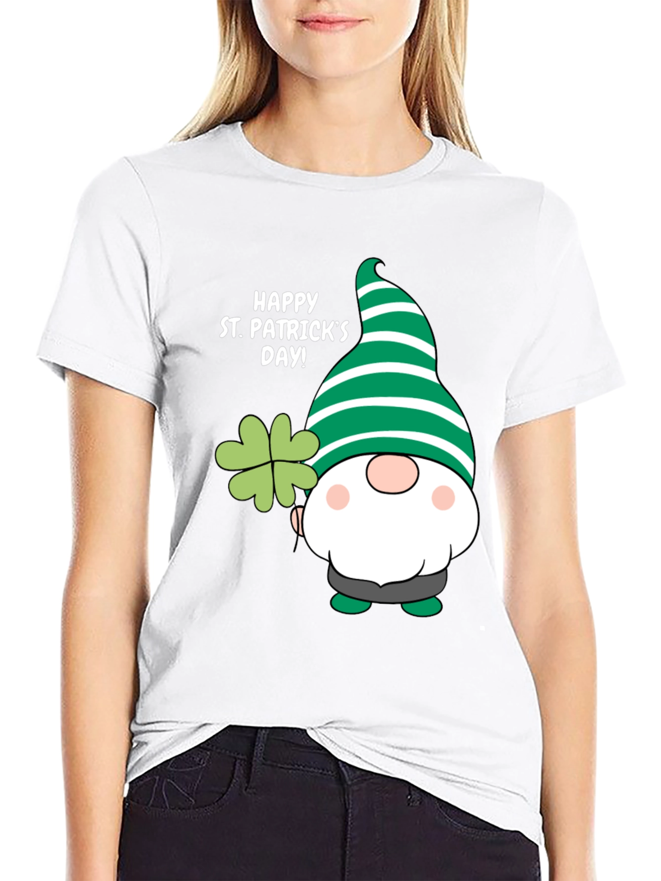 St. Patricks Day Gnome T-Shirt - Lucky Clover Design