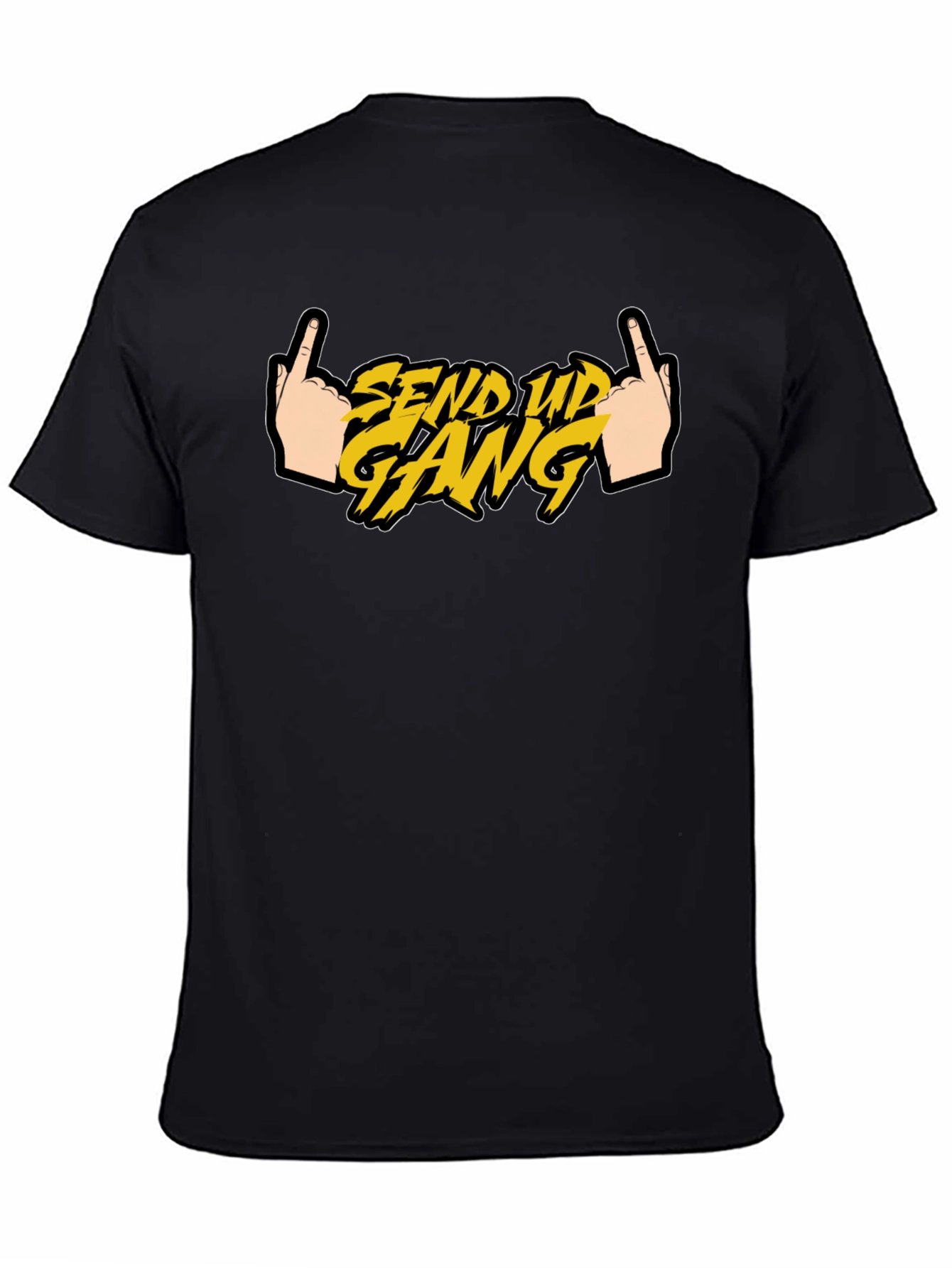 Send Up Gang Graphic Tee - Black Cotton T-Shirt