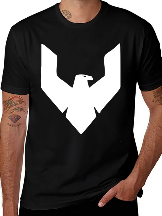Black T-Shirt with White Eagle Logo