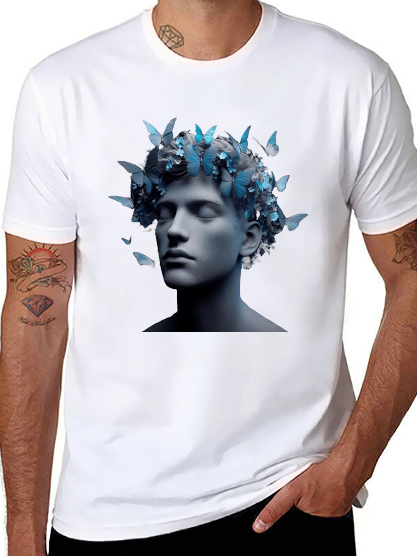 Butterfly Crown Graphic Tee - Unisex Black T-Shirt