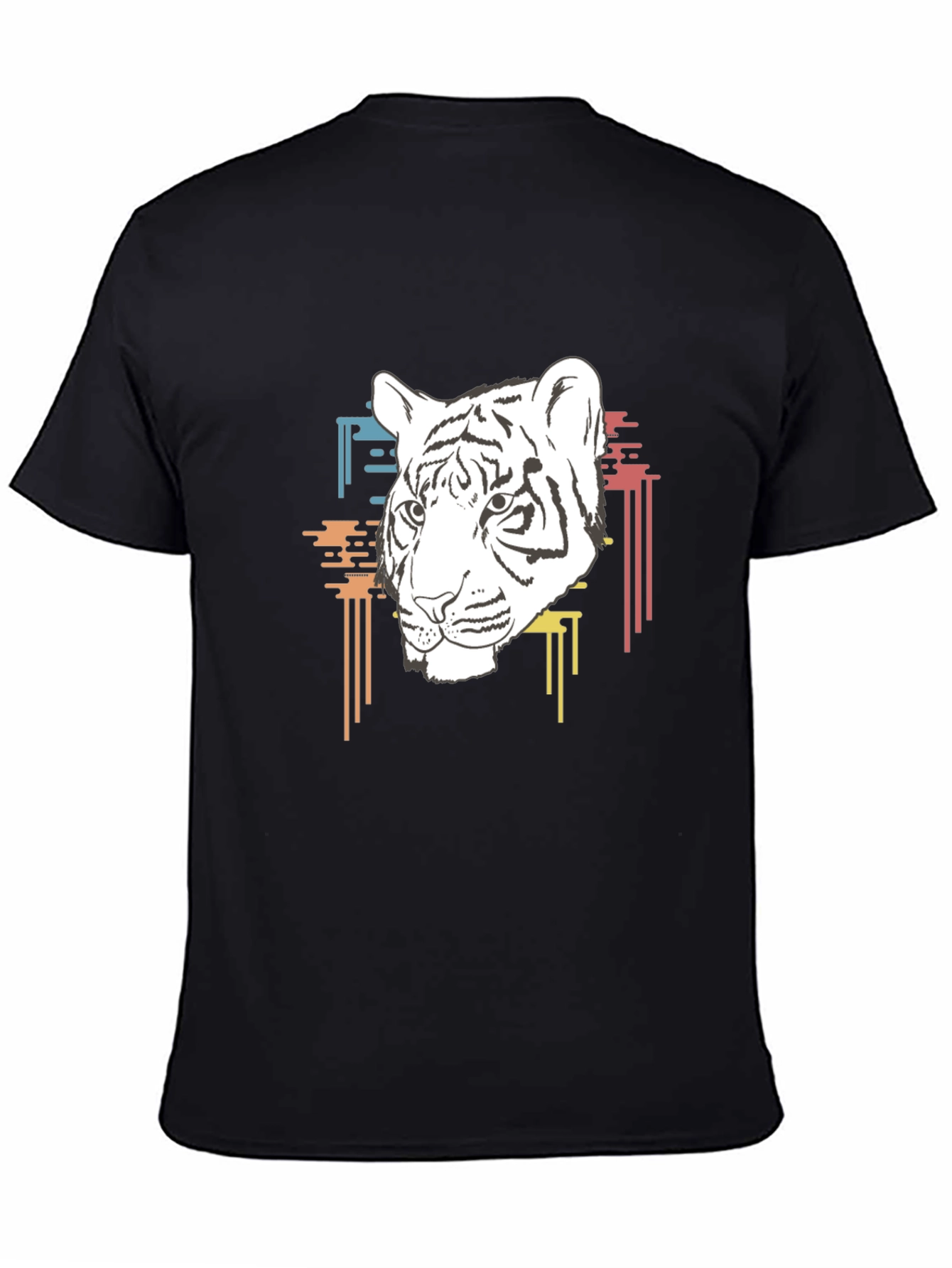 Cool Black T-Shirt with White Tiger Graphic