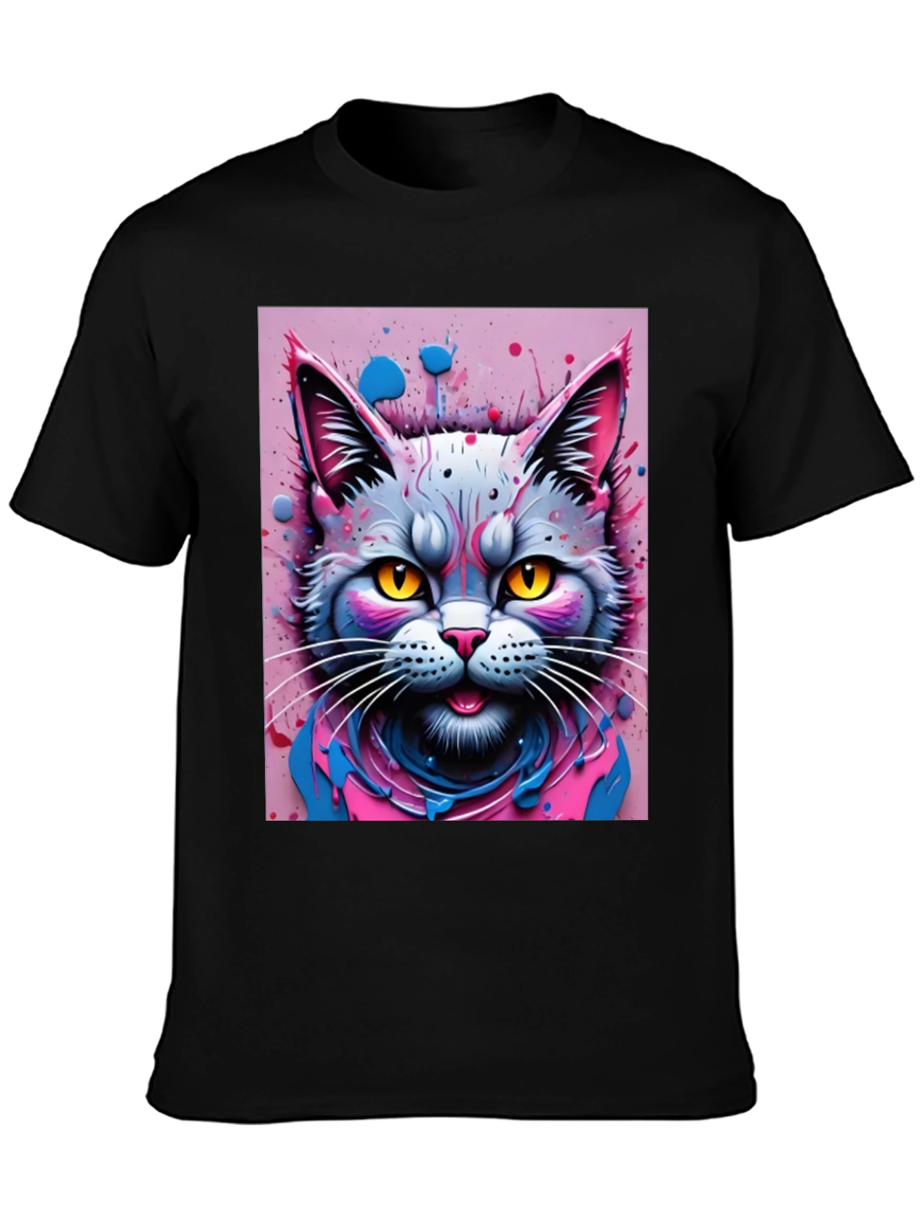 Cool Cat Graphic Tee - Black