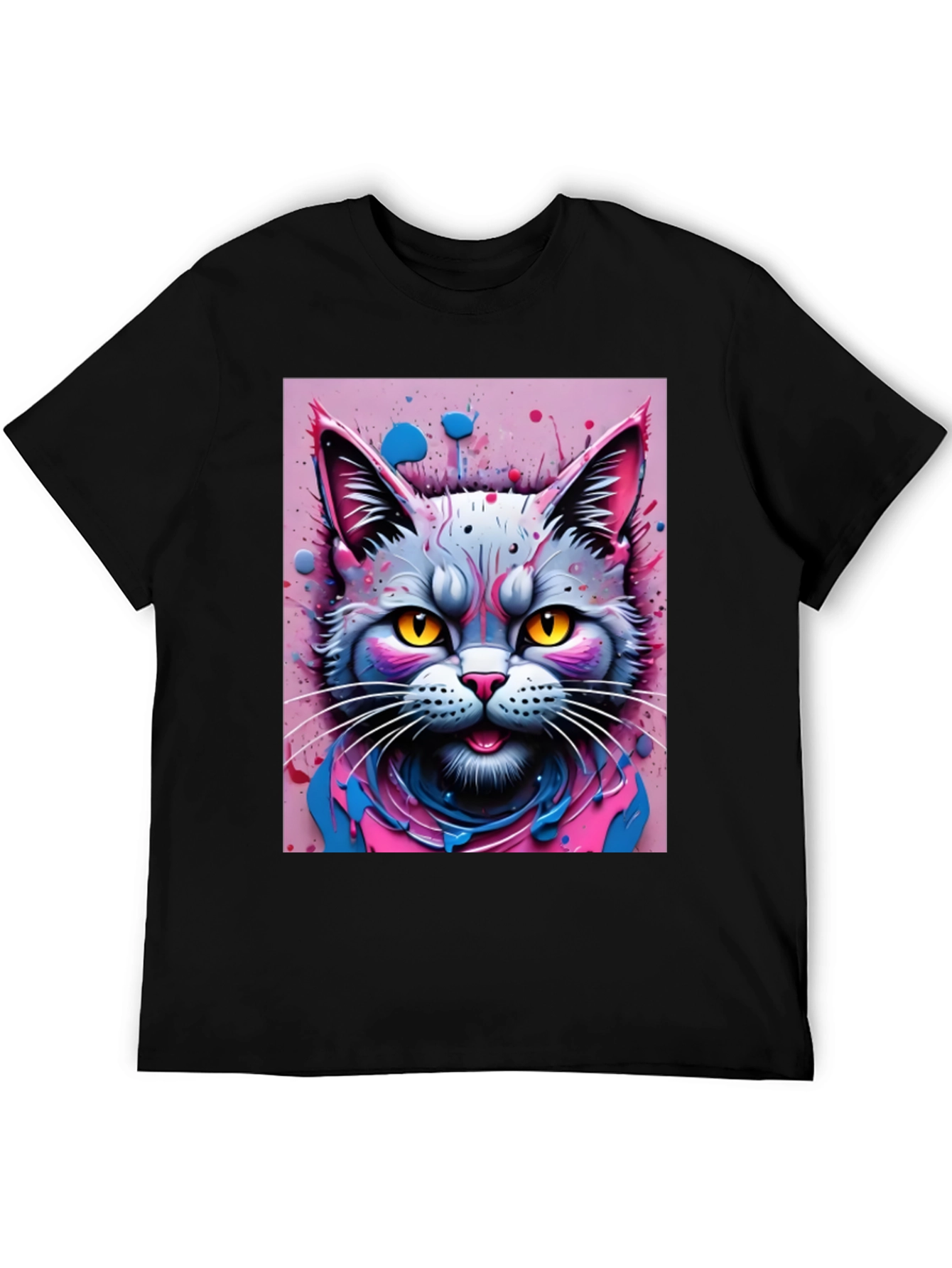 Cool Cat Graphic Tee - Black