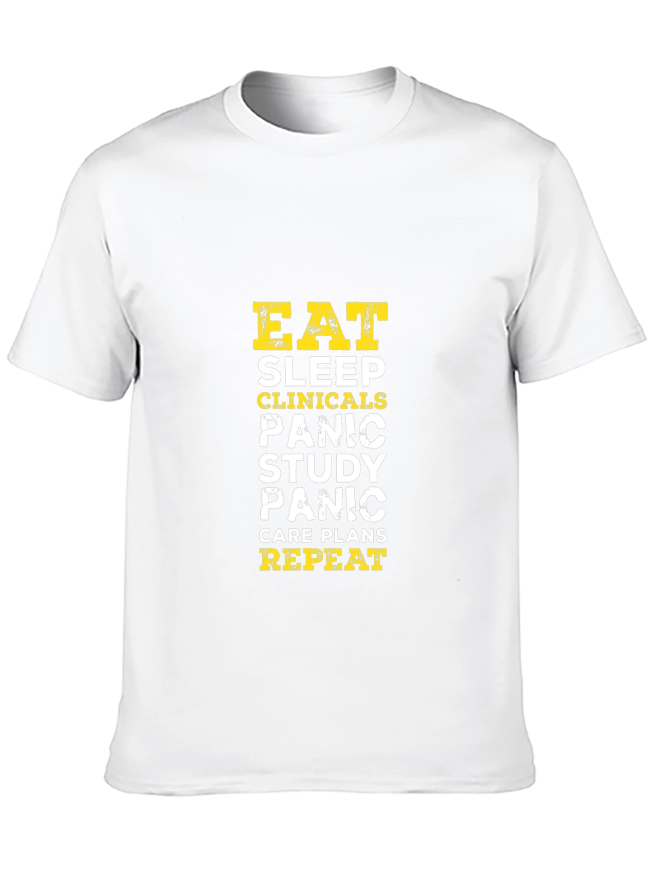 Eat Sleep Clinicals Panic Repeat Black T-Shirt