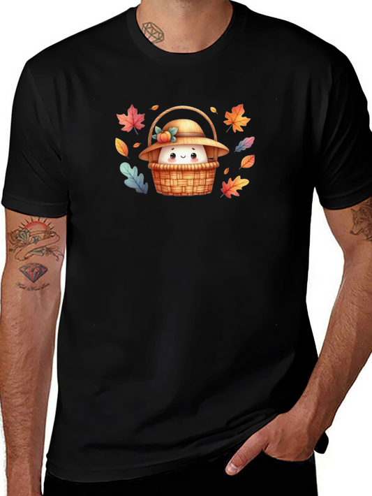 Autumn Basket T-Shirt: Cute Cartoon Graphic Tee