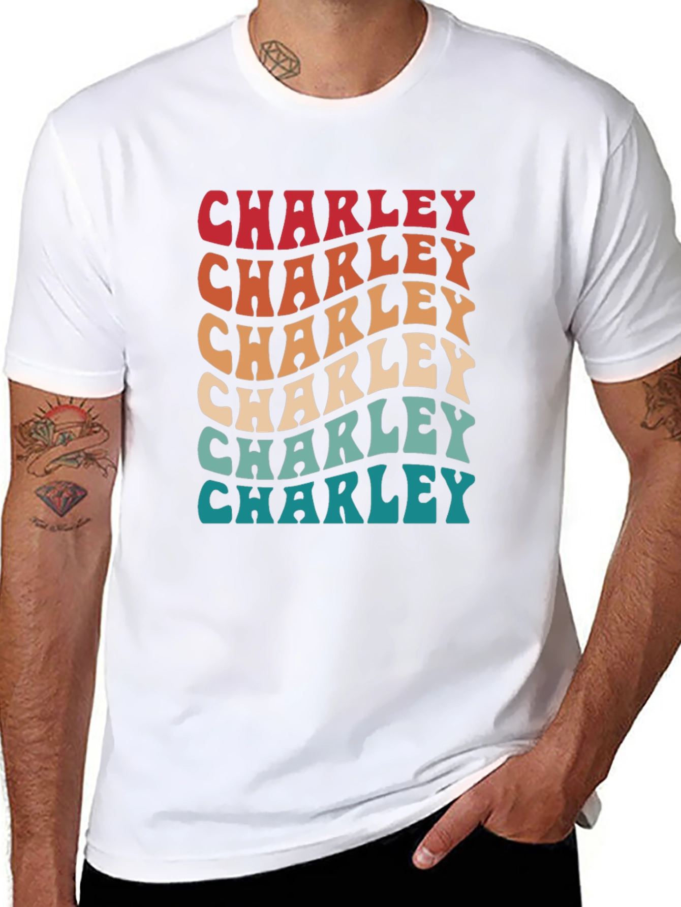 Retro Charley T-Shirt - Personalized Name Tee
