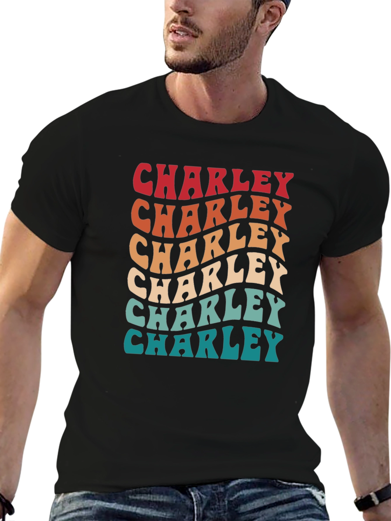 Retro Charley T-Shirt - Personalized Name Tee