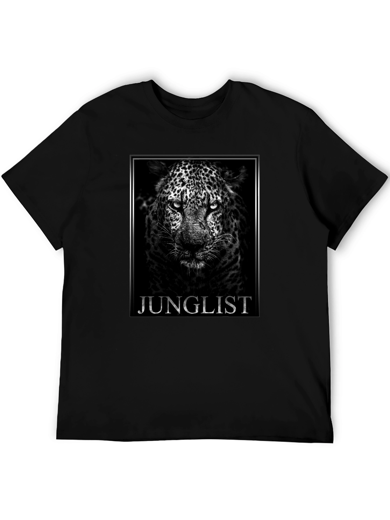 JUNGLELIST Leopard Graphic T-Shirt - Black