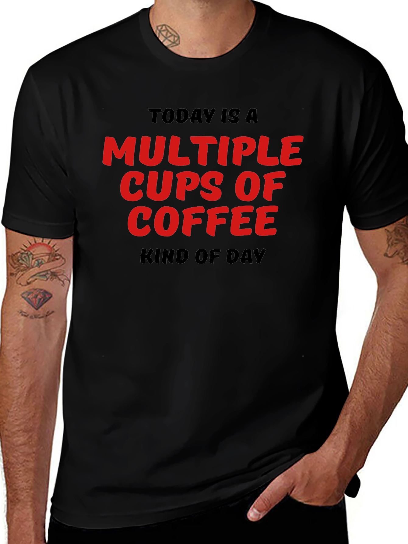 Multiple Cups of Coffee T-Shirt - Black