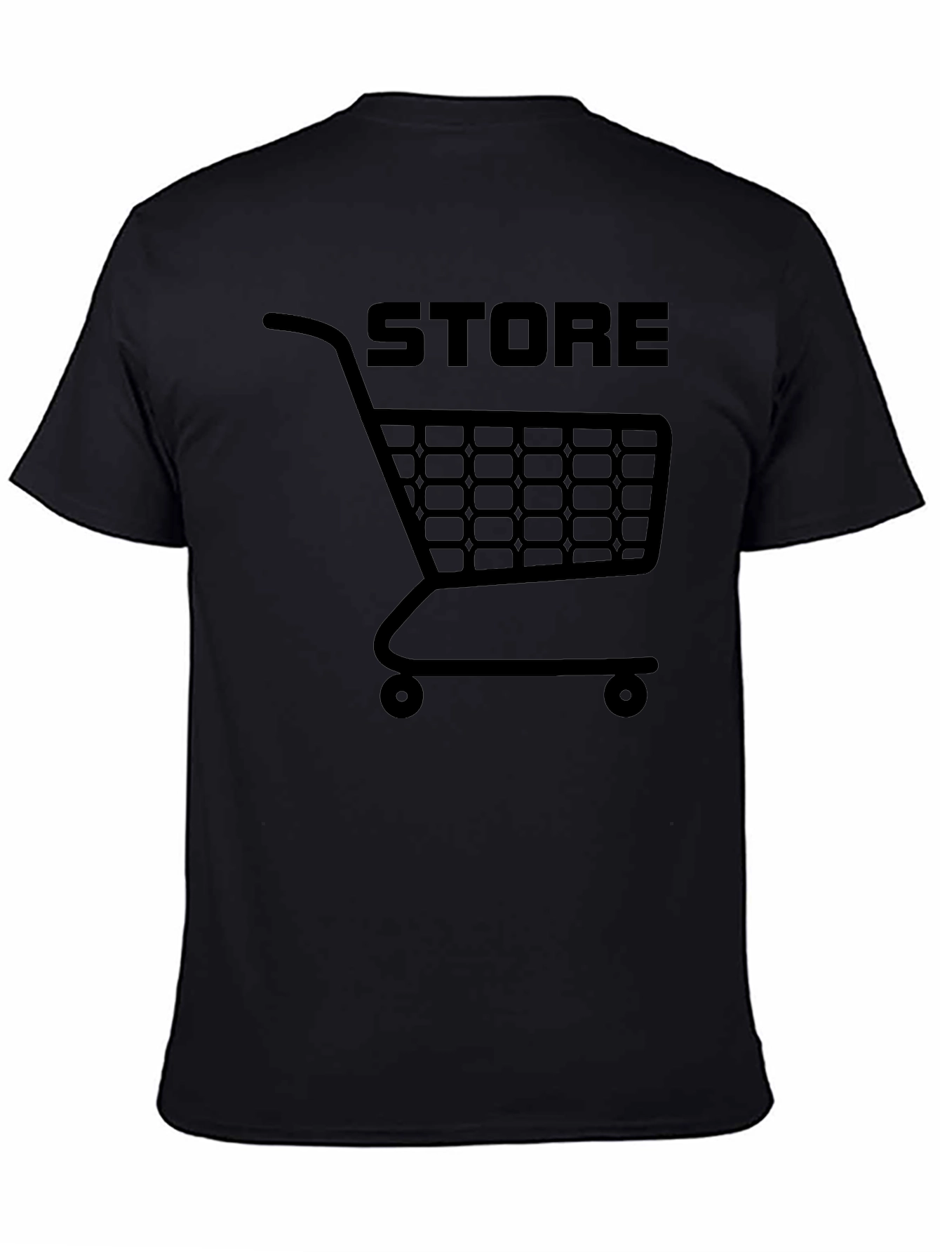 Black Shopping Cart Store Graphic T-Shirt