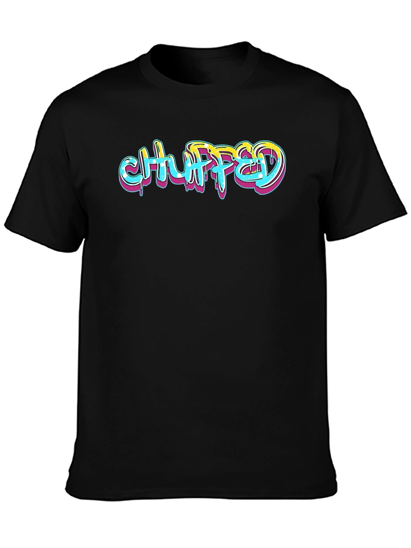 Chuffed Graphic Print Black T-Shirt
