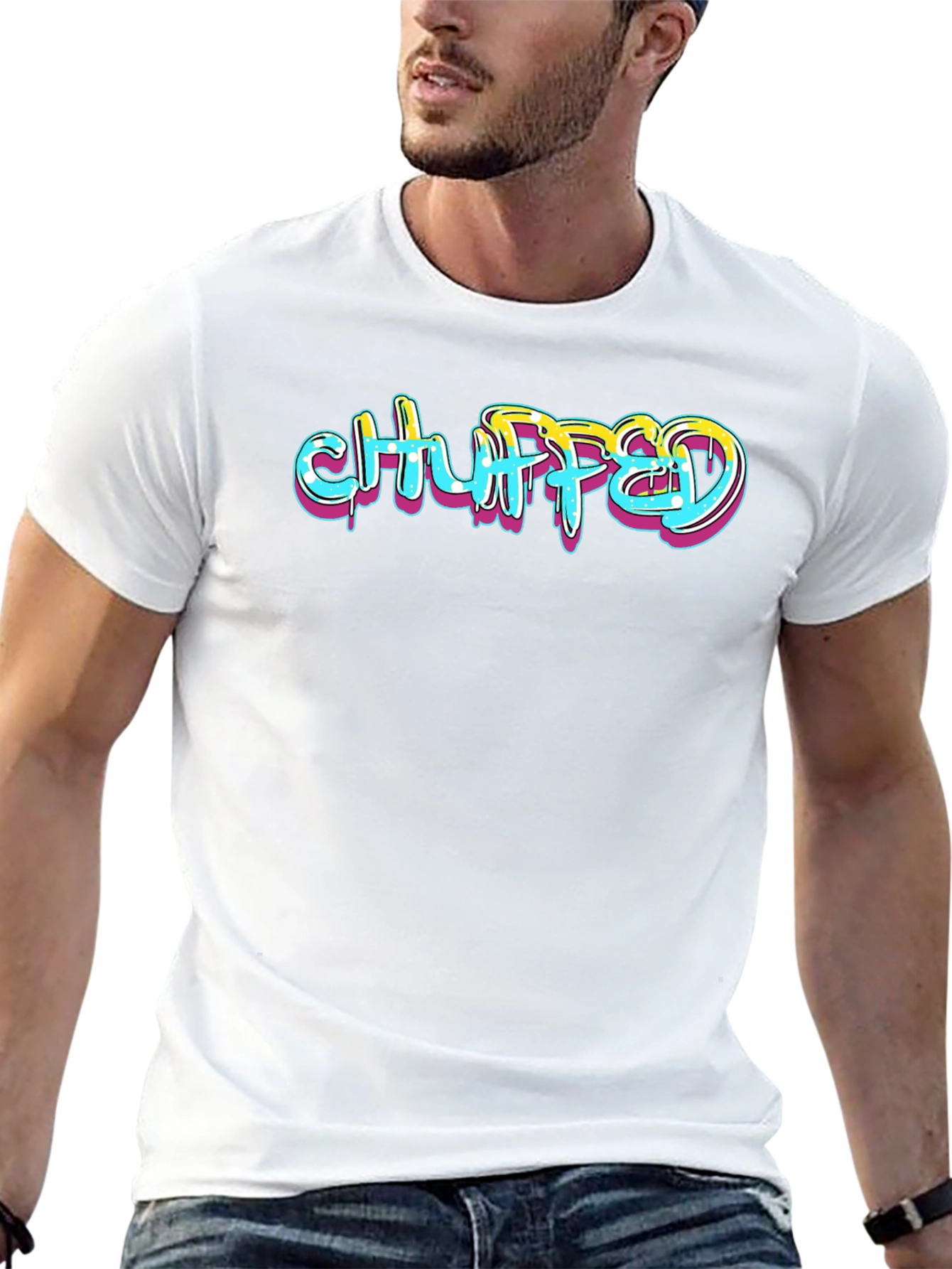 Chuffed Graphic Print Black T-Shirt