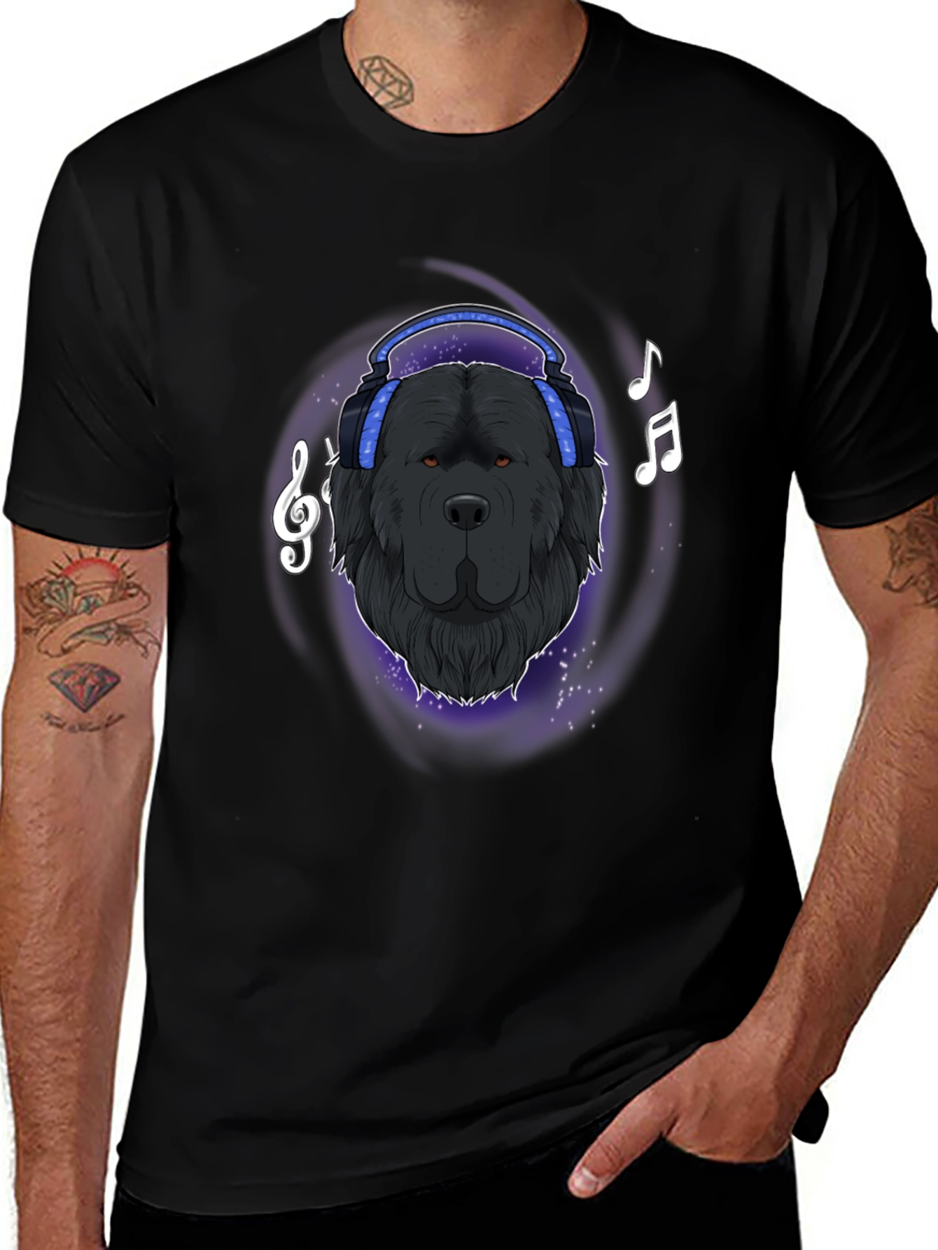 Cool Dog DJ T-Shirt - Black