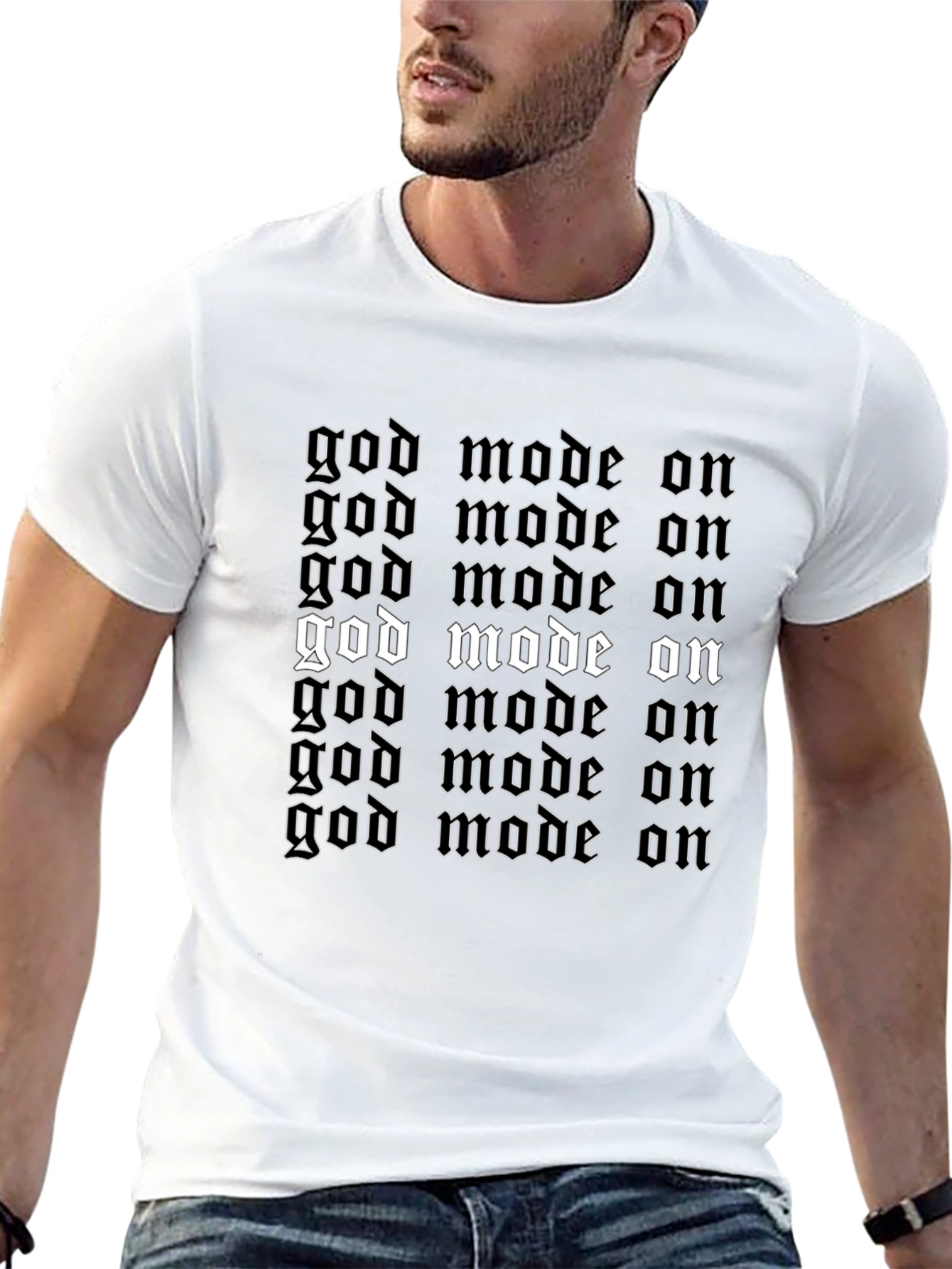 God Mode On Black Graphic Tee