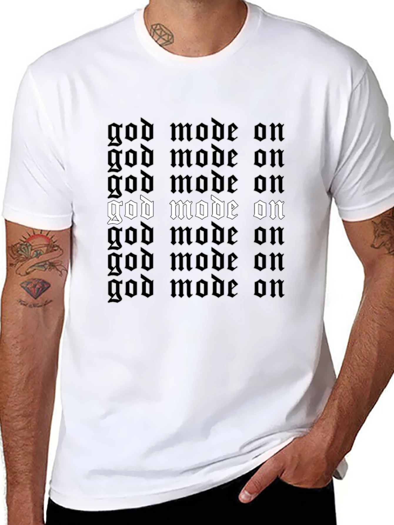God Mode On Black Graphic Tee