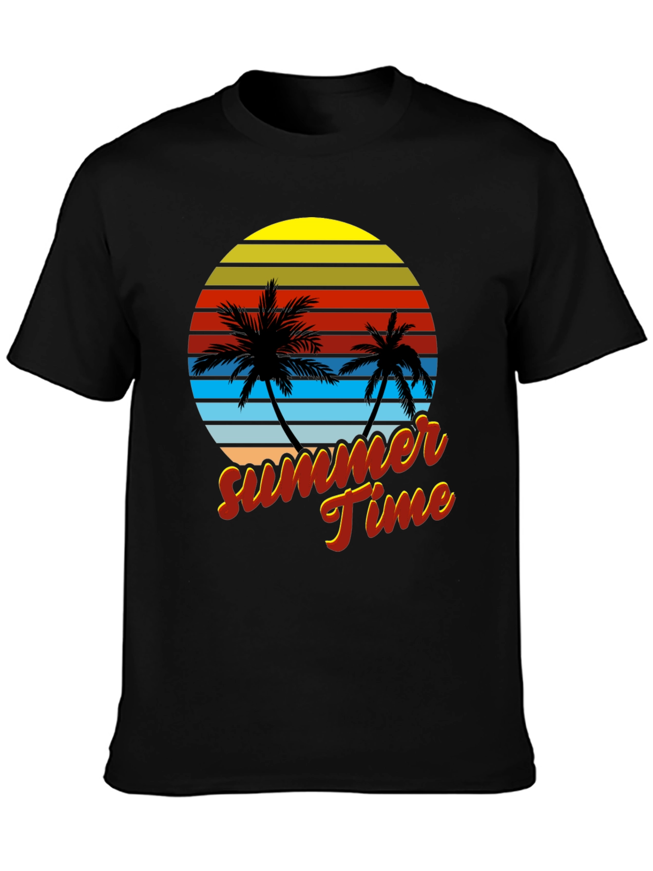 Retro Summer Time Palm Tree T-Shirt