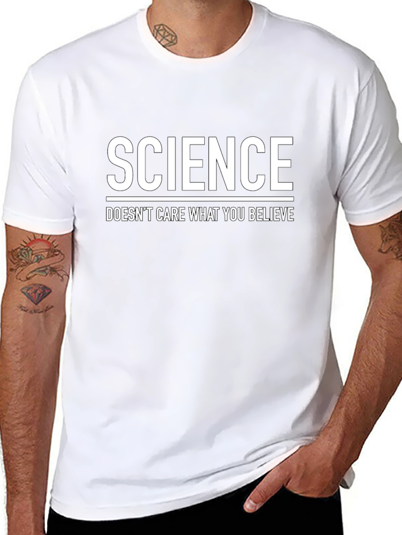 Science Doesnt Care T-Shirt -  Black Cotton Blend