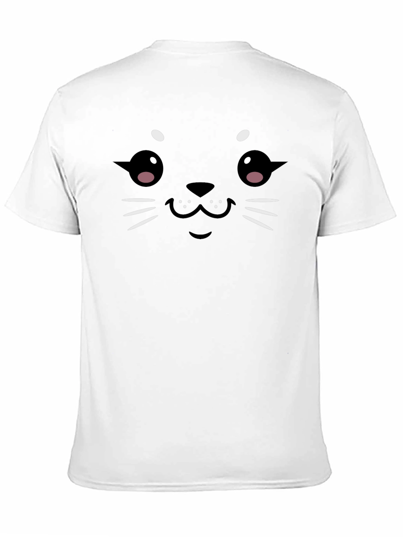 Cute Seal Face Graphic Black T-Shirt