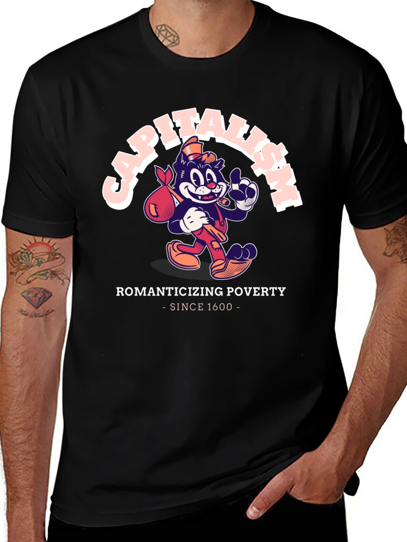 Capitalism Romanticizing Poverty Graphic T-Shirt