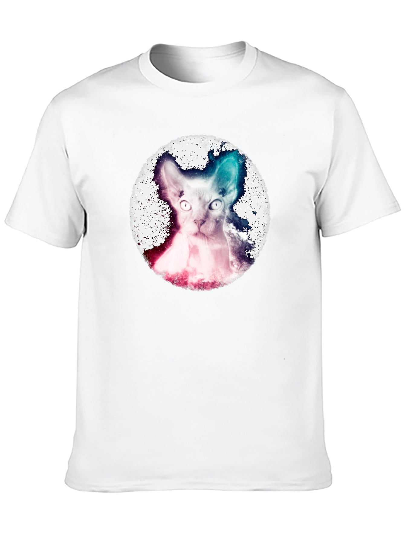 Galaxy Sphynx Cat Graphic Tee - Cool Design!