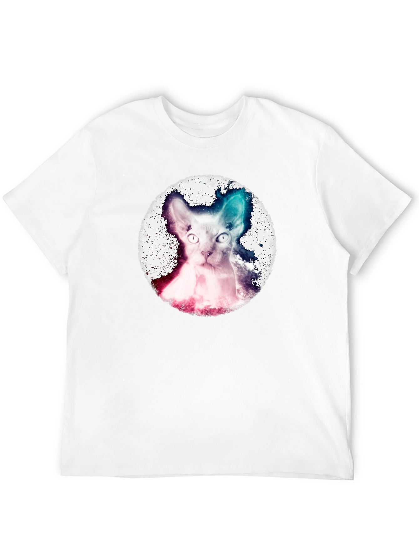 Galaxy Sphynx Cat Graphic Tee - Cool Design!