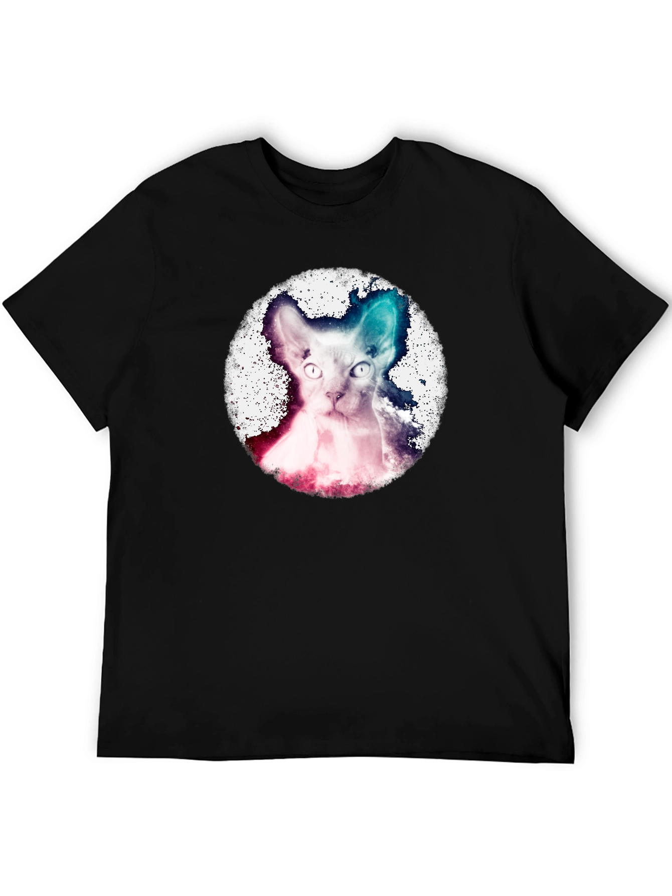 Galaxy Sphynx Cat Graphic Tee - Cool Design!