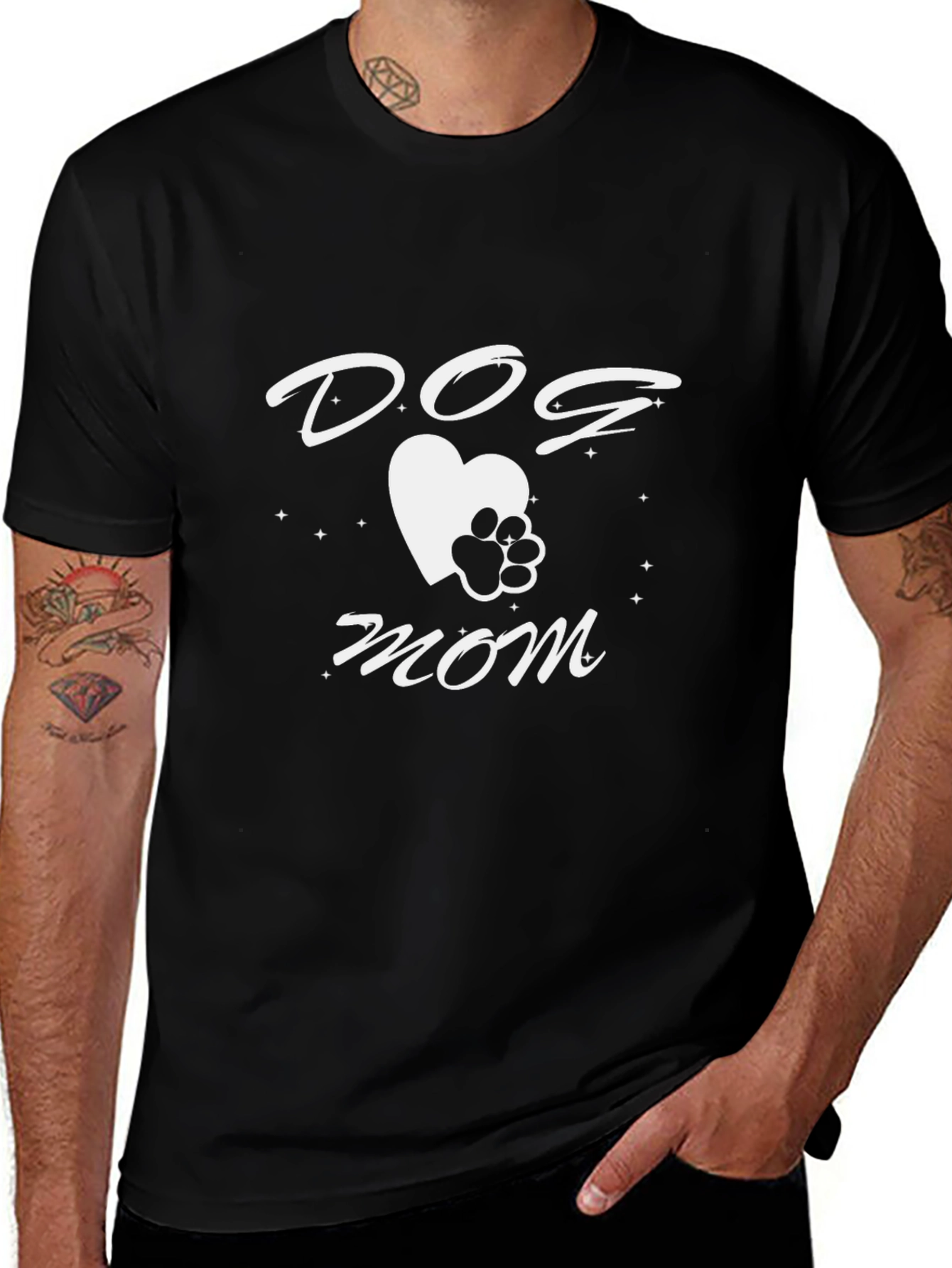 Dog Mom T-Shirt - Heart Paw Print Tee