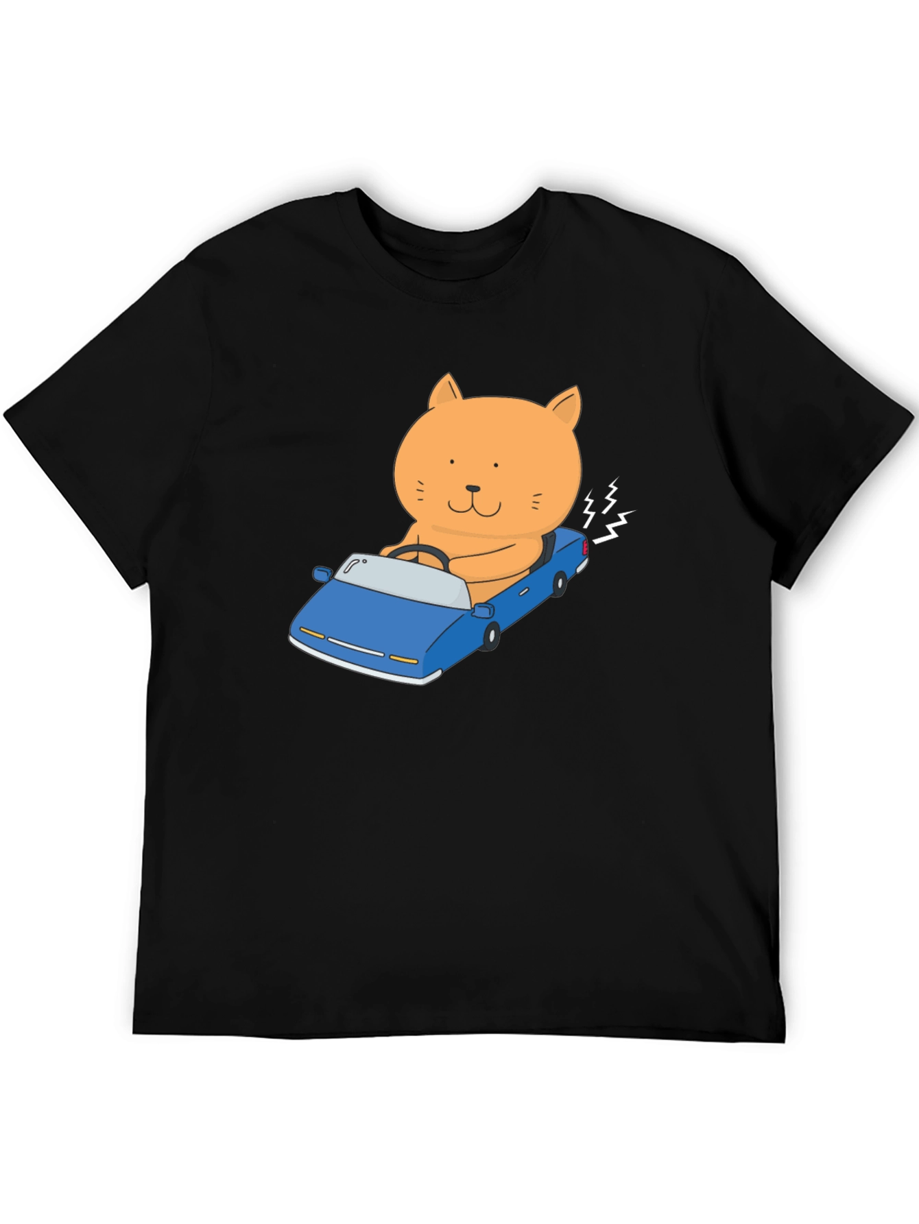 Cat Driving Car Graphic T-Shirt