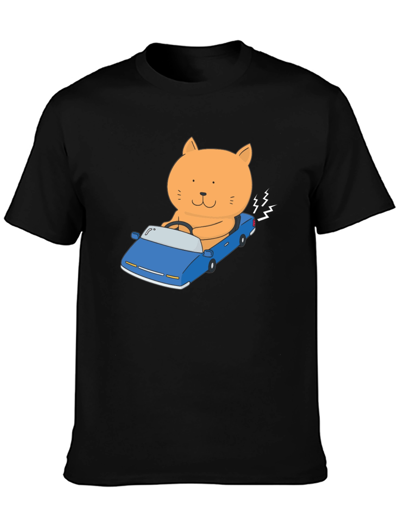 Cat Driving Car Graphic T-Shirt