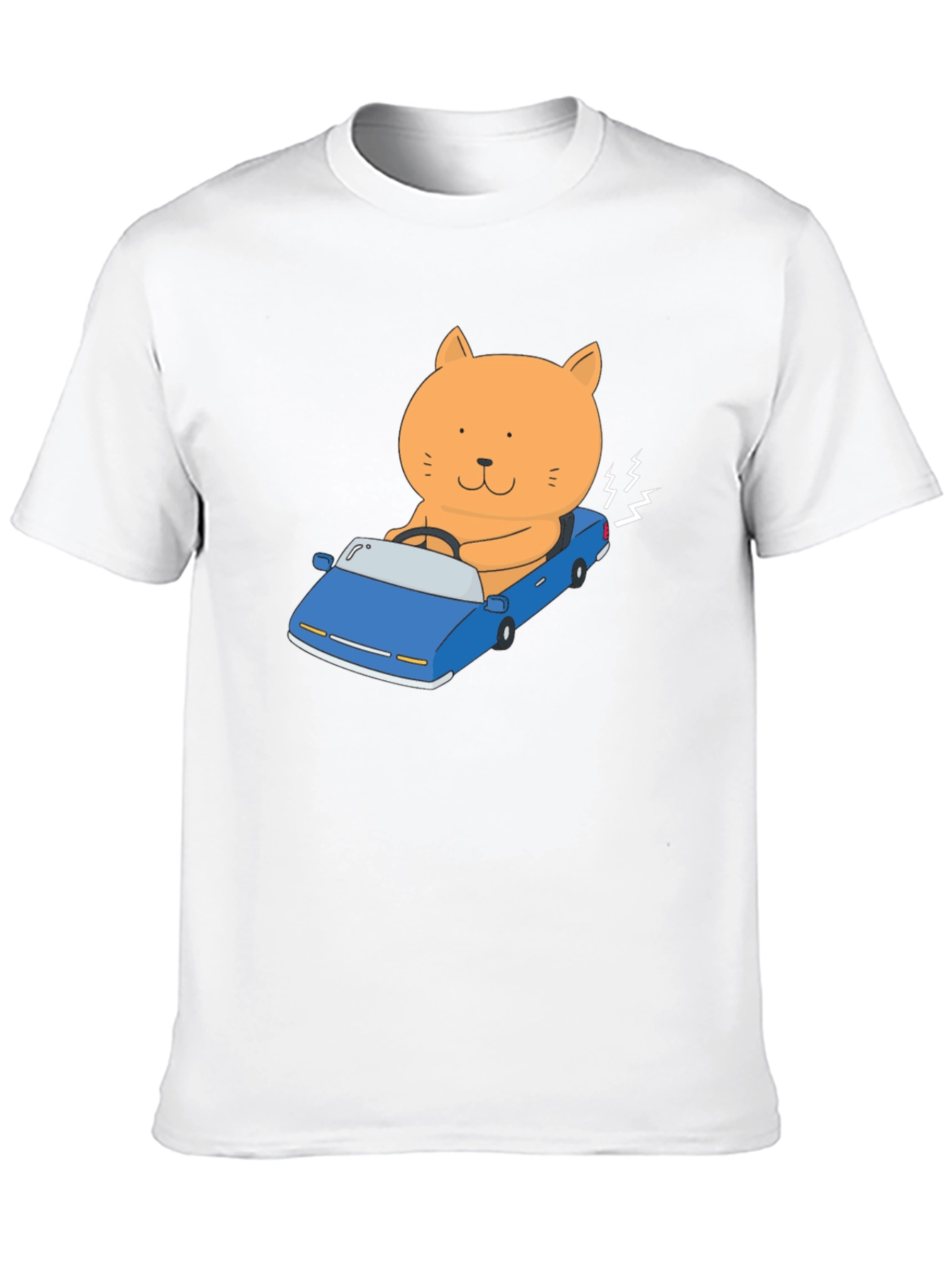 Cat Driving Car Graphic T-Shirt