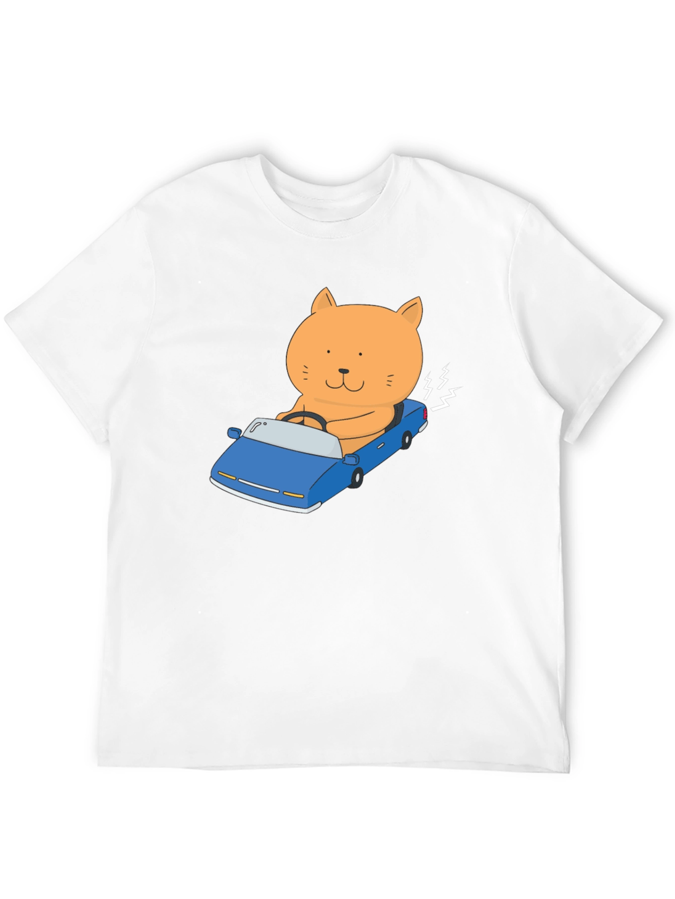 Cat Driving Car Graphic T-Shirt