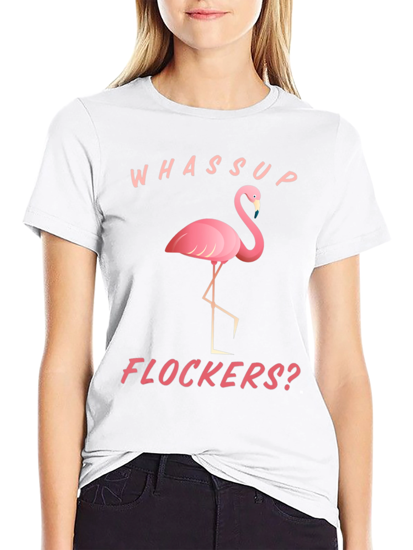 Whassup Flockers? Flamingo Graphic Tee