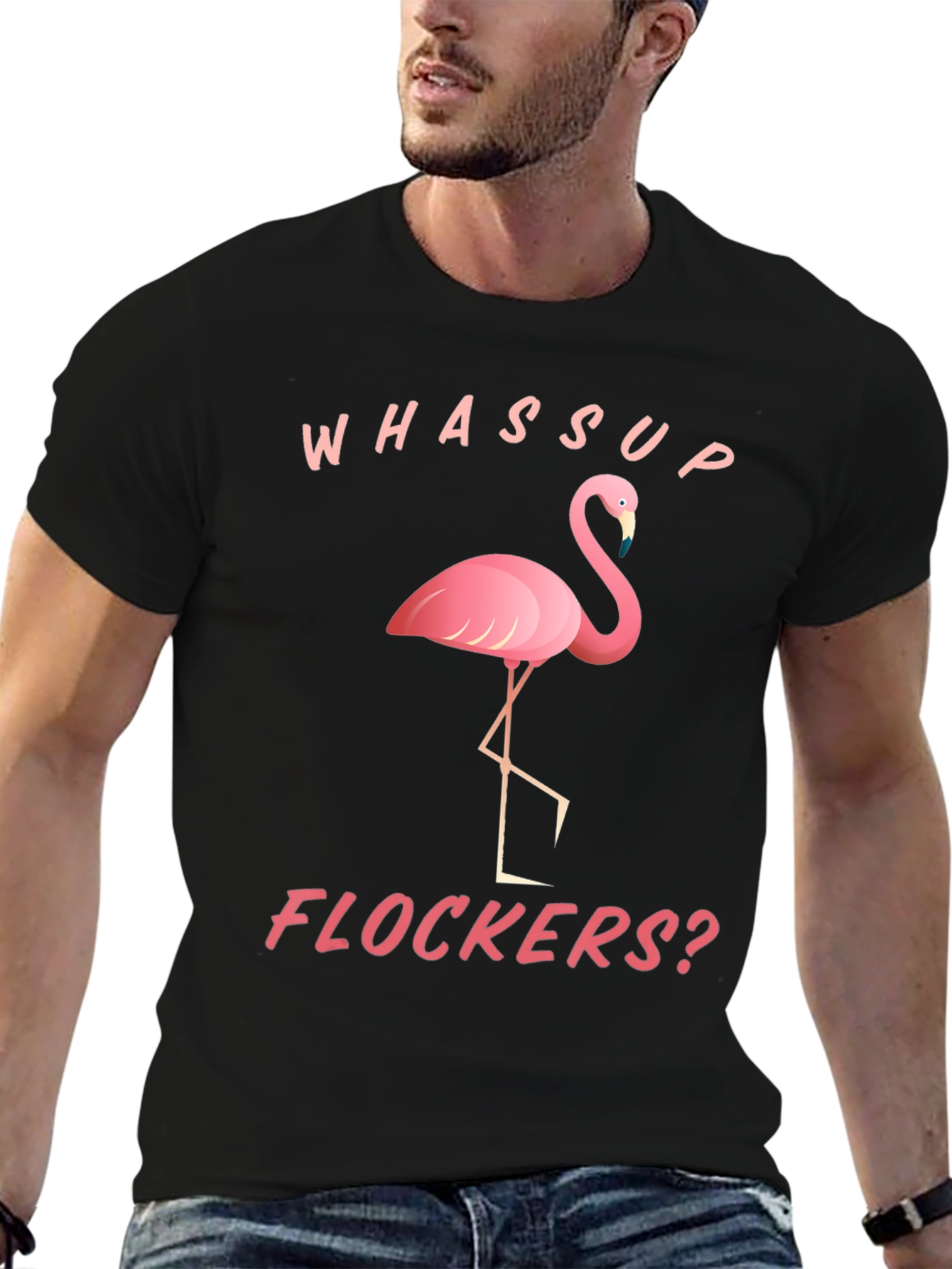 Whassup Flockers? Flamingo Graphic Tee