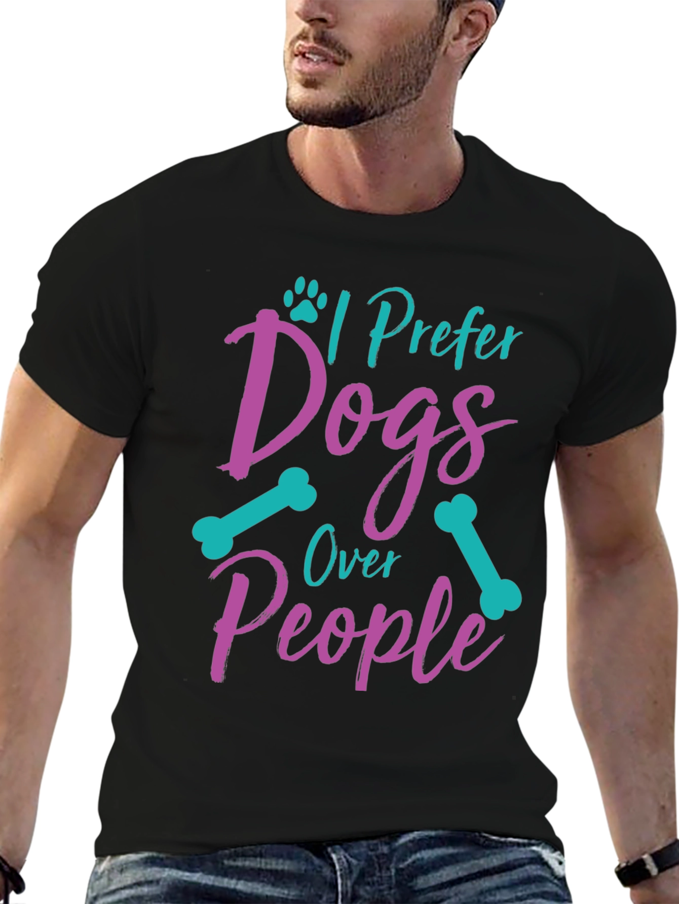 I Prefer Dogs Over People Graphic Tee