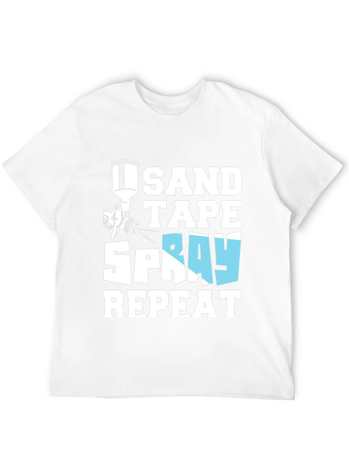 Sand Tape Spray Repeat Black T-Shirt