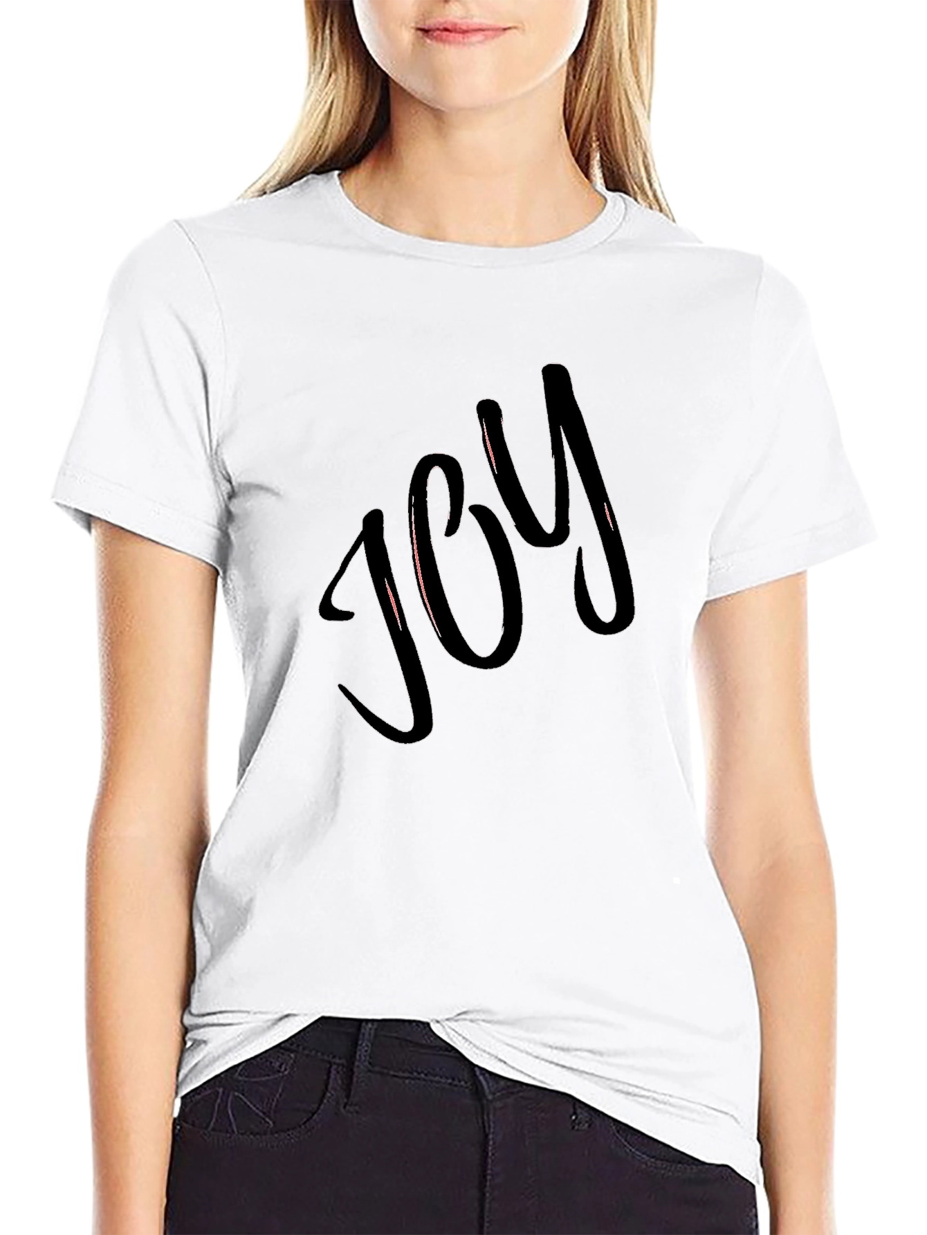 Joy Graphic Tee - Black Crew Neck T-Shirt